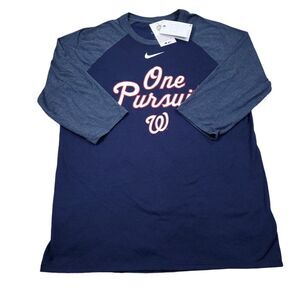 Washington Nationals Nike Local Phrase Tri-Blend 3/4-Sleeve Raglan T-Shirt Large